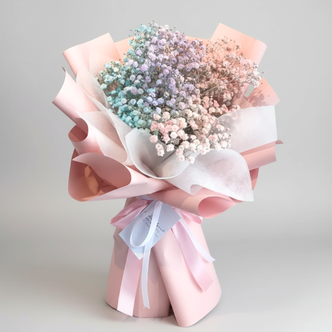 Rainbow Baby Breath Bouquet (VD)