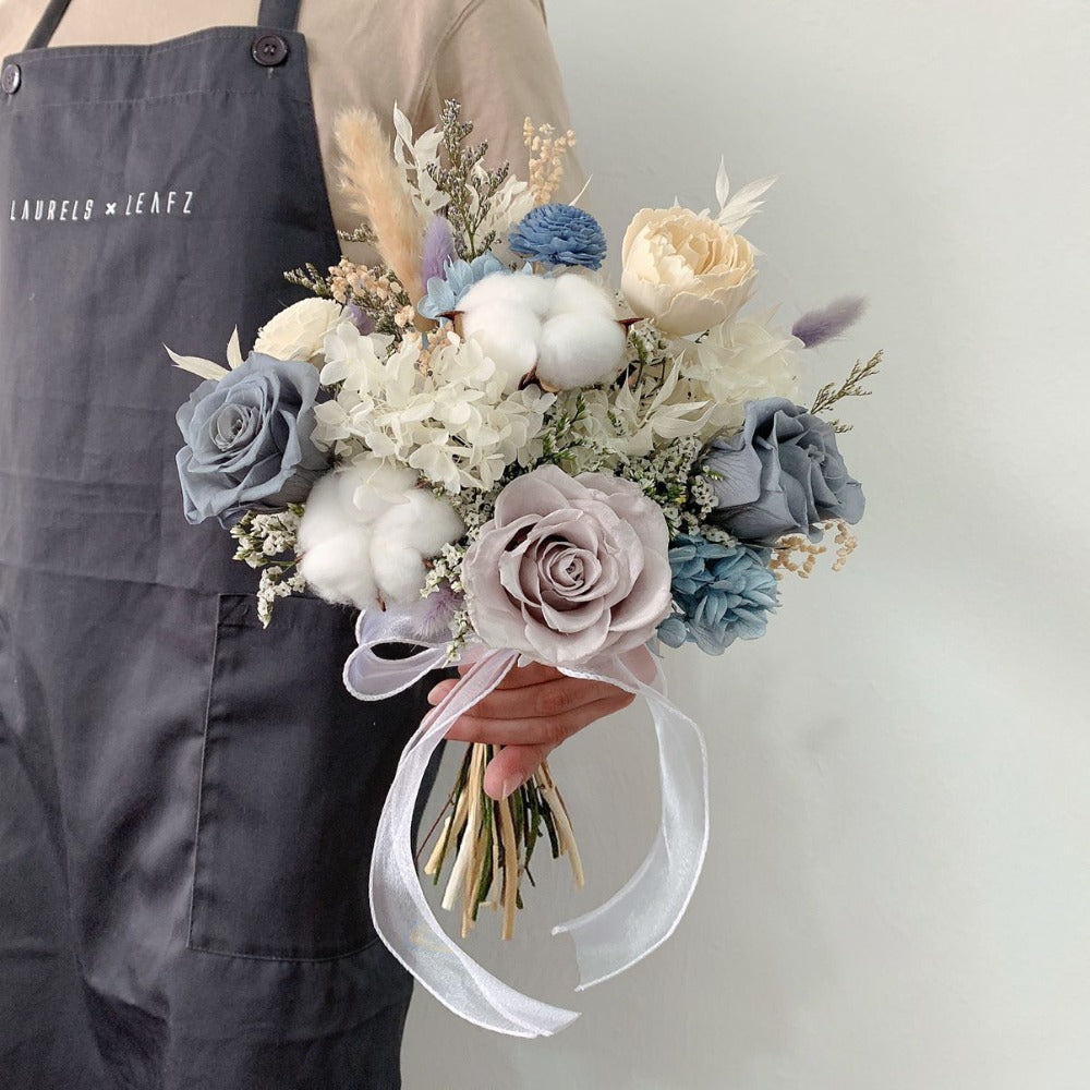 Azure Everlasting Bridal Bouquet | Laurels & Leafz