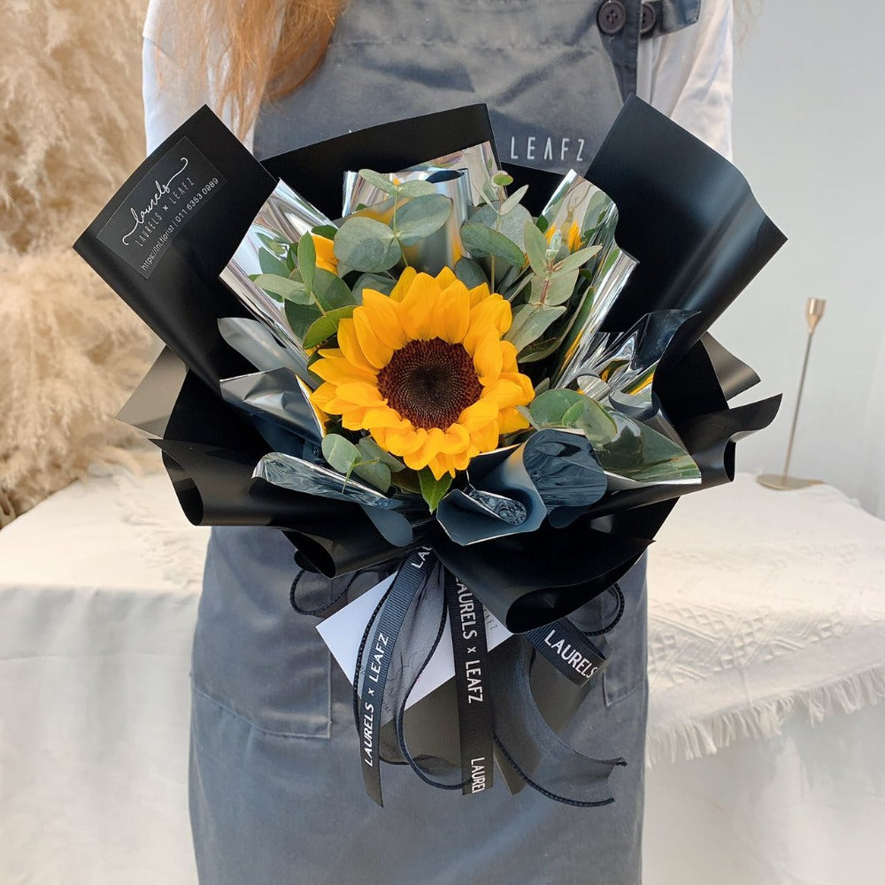 Dark Romance Sunflower Bouquet | Laurels & Leafz