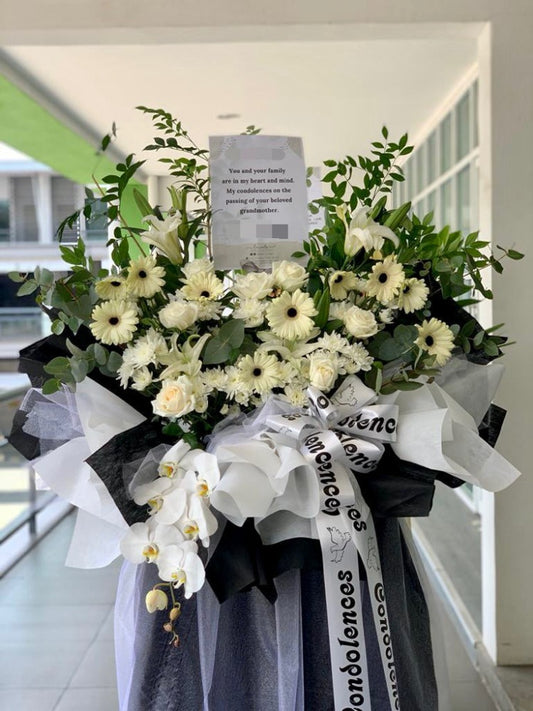 Sorrowful Condolences Flower Stand | Laurels & Leafz