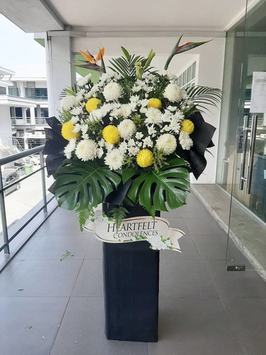 In Reverence Condolences Flower Stand | Laurels & Leafz