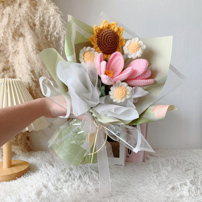 Knit Elegance Crochet Flower Bouquet