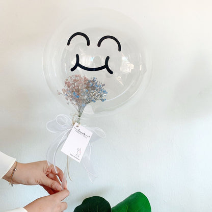 Baby Breath Emoji Balloon Flower Box