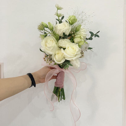 Alaia White Rose Bridal Bouquet