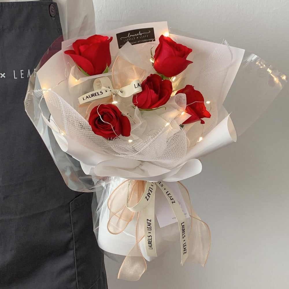 Cecelia Red Rose Bouquet (Fresh Flower) Laurels & Leafz