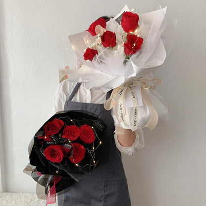 Cecelia Red Rose Bouquet (Fresh Flowers) | Laurels & Leafz