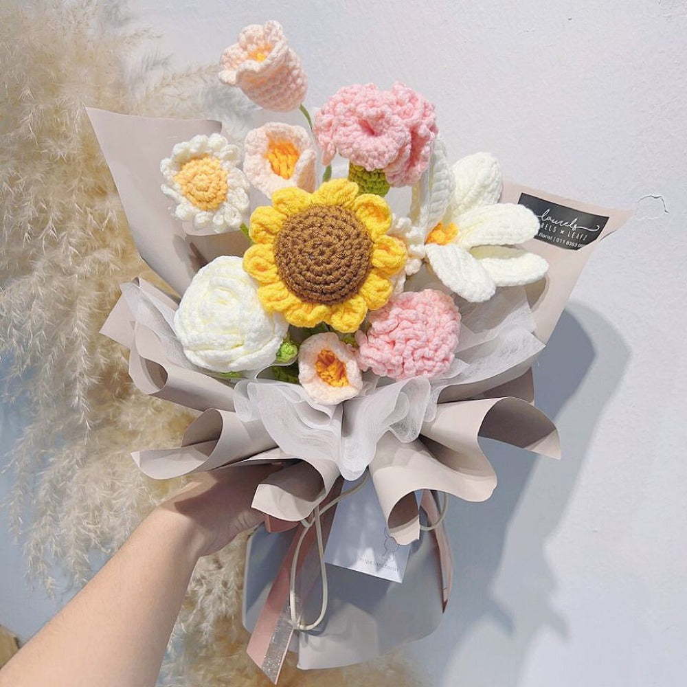 Knit Garden Crochet Flower Bouquet