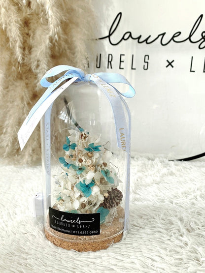 Sapphire Christmas Bell Jar(Include LED Light) | Laurels & Leafz